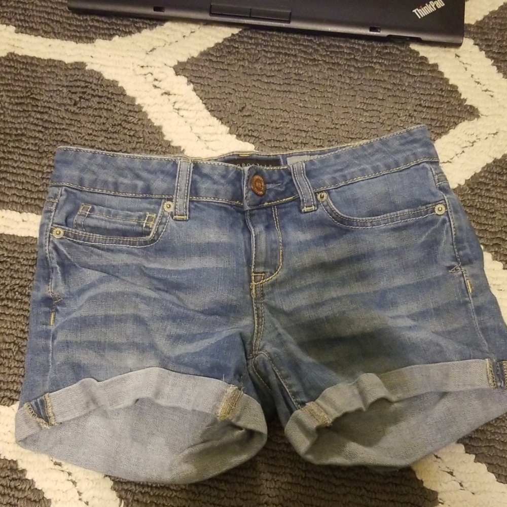 Light washed jean shorts